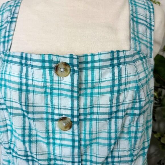 Maeve Turquoise Plaid Button-Front Tank | Large | NWT | Anthropologie - Picture 3 of 11